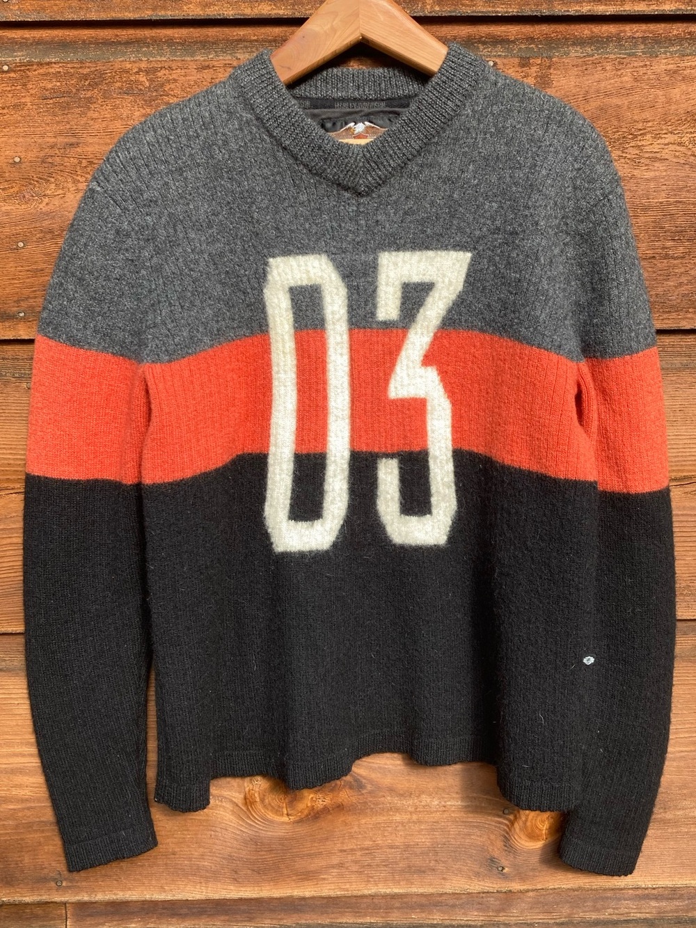 '03 Harley-Davidson Wool V-Neck Sweater
